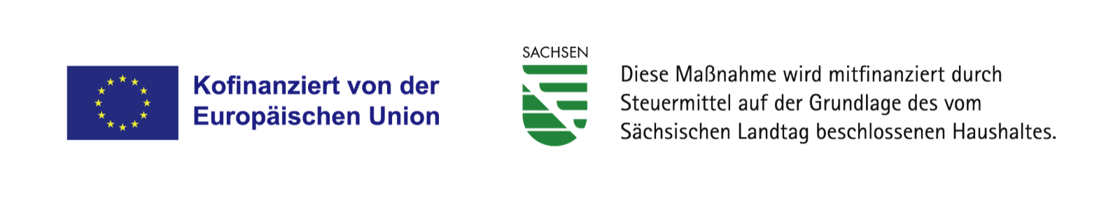 Kofinanziert von der Europäischen Union. Sachsen: Diese Maßnahme wird mitfinanziert durch Steuermittel auf der Grundlage des vom Sächsischen Landtag beschlossenen Haushaltes.